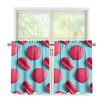Pink Macarons Print Tier Curtains