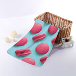 Pink Macarons Print Towel