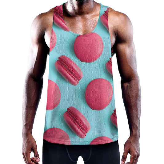 Pink Macarons Print Training Tank Top