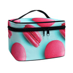 Pink Macarons Print Travel Makeup Bag