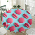 Pink Macarons Print Waterproof Round Tablecloth