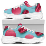 Pink Macarons Print White Chunky Shoes