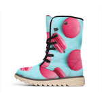 Pink Macarons Print Winter Boots