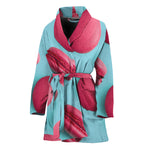 Pink Macarons Print Women's Bathrobe