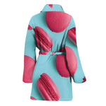 Pink Macarons Print Women's Bathrobe