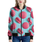 Pink Macarons Print Women's Bomber Jacket