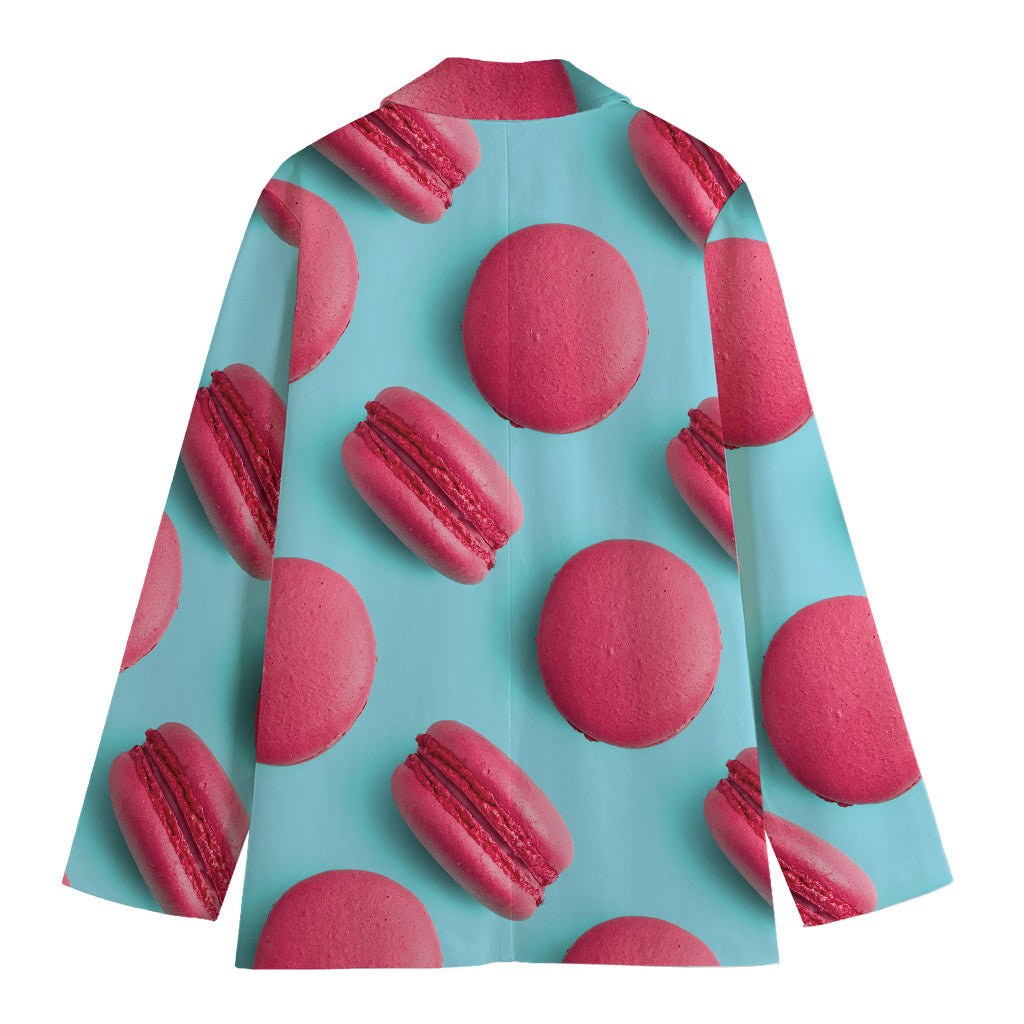 Pink Macarons Print Women's Cotton Blazer