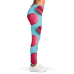Pink Macarons Print Women's Leggings