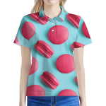 Pink Macarons Print Women's Polo Shirt