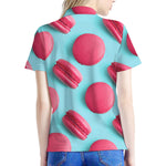Pink Macarons Print Women's Polo Shirt