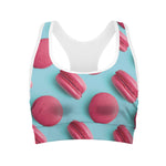 Pink Macarons Print Women's Sports Bra