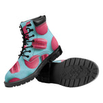 Pink Macarons Print Work Boots