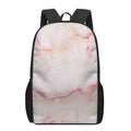 Pink Marble Print 17 Inch Backpack
