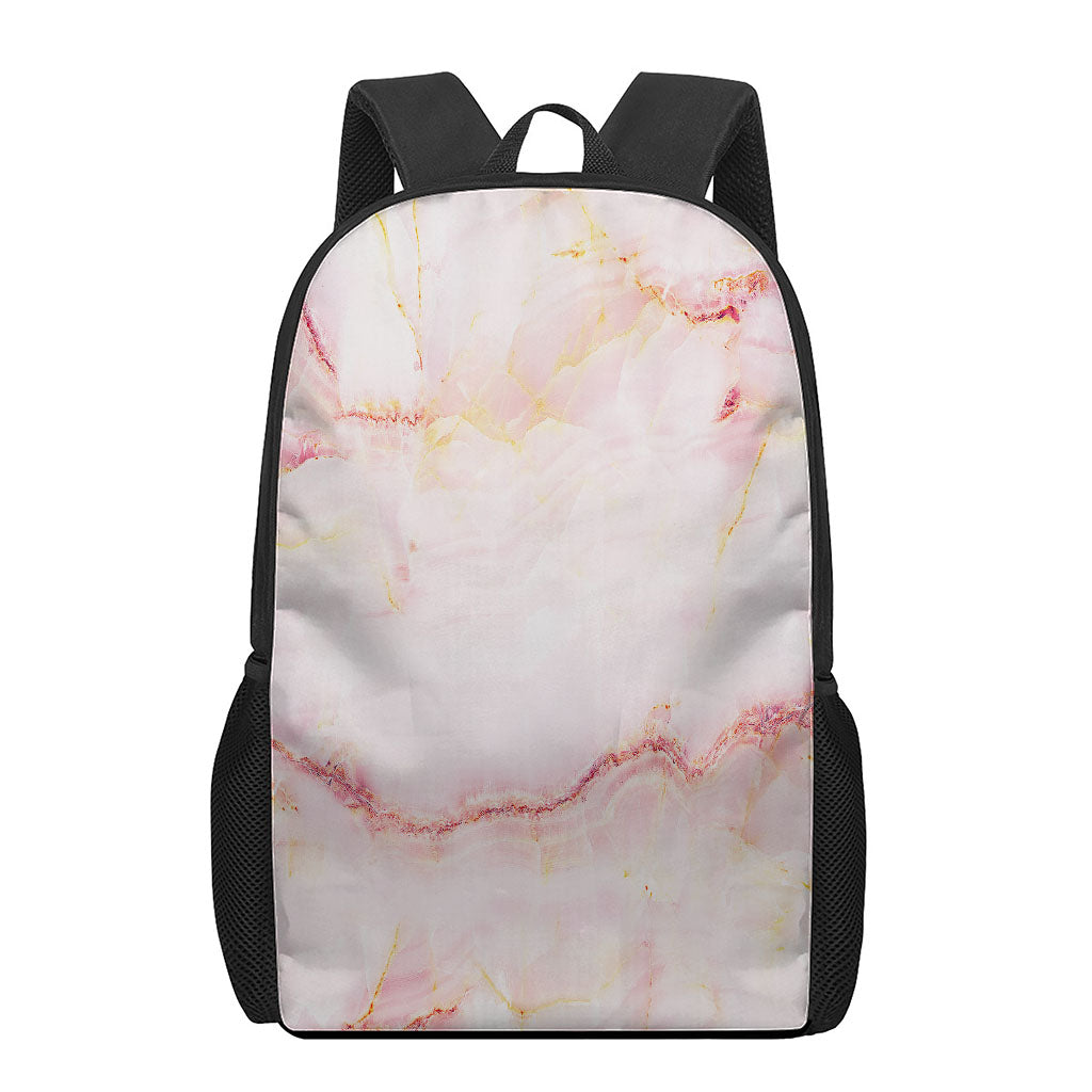 Pink Marble Print 17 Inch Backpack