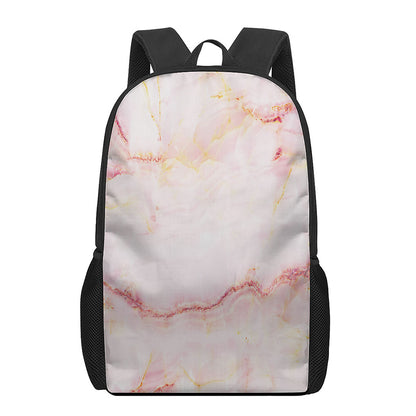 Pink Marble Print 17 Inch Backpack