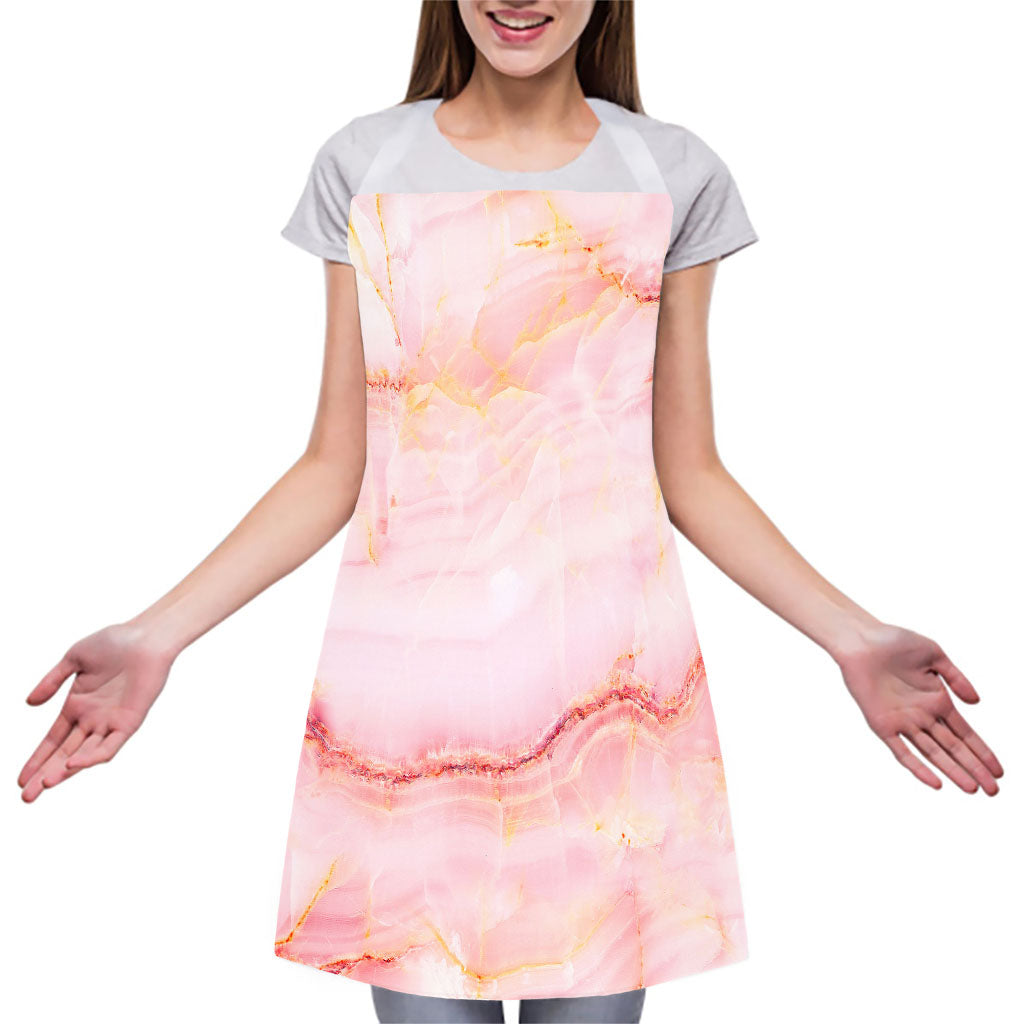 Pink Marble Print Adjustable Apron