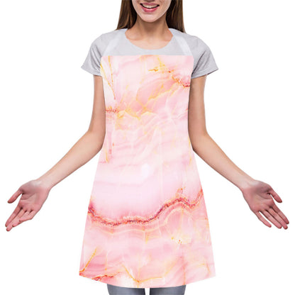Pink Marble Print Adjustable Apron