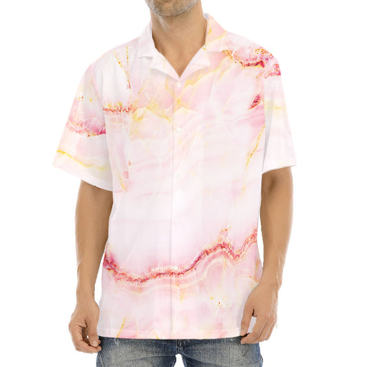 Pink Marble Print Aloha Shirt