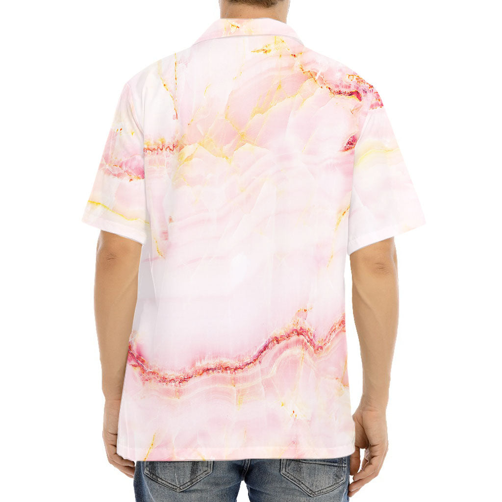 Pink Marble Print Aloha Shirt