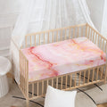 Pink Marble Print Baby Crib Sheet