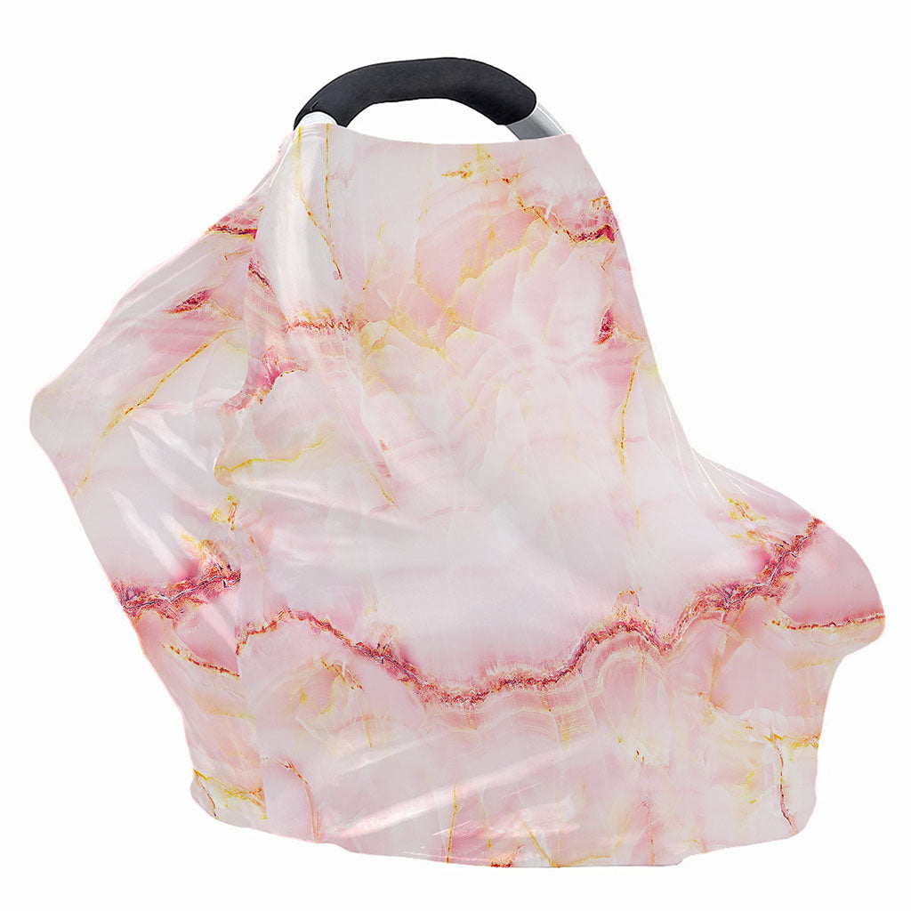 Pink Marble Print Baby Seat Cover