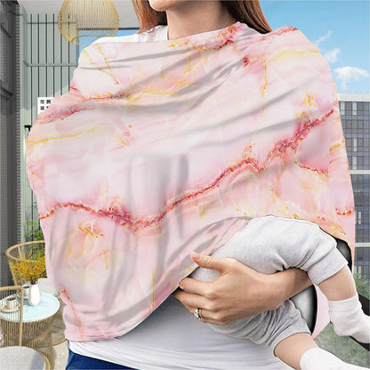 Pink Marble Print Baby Seat Cover