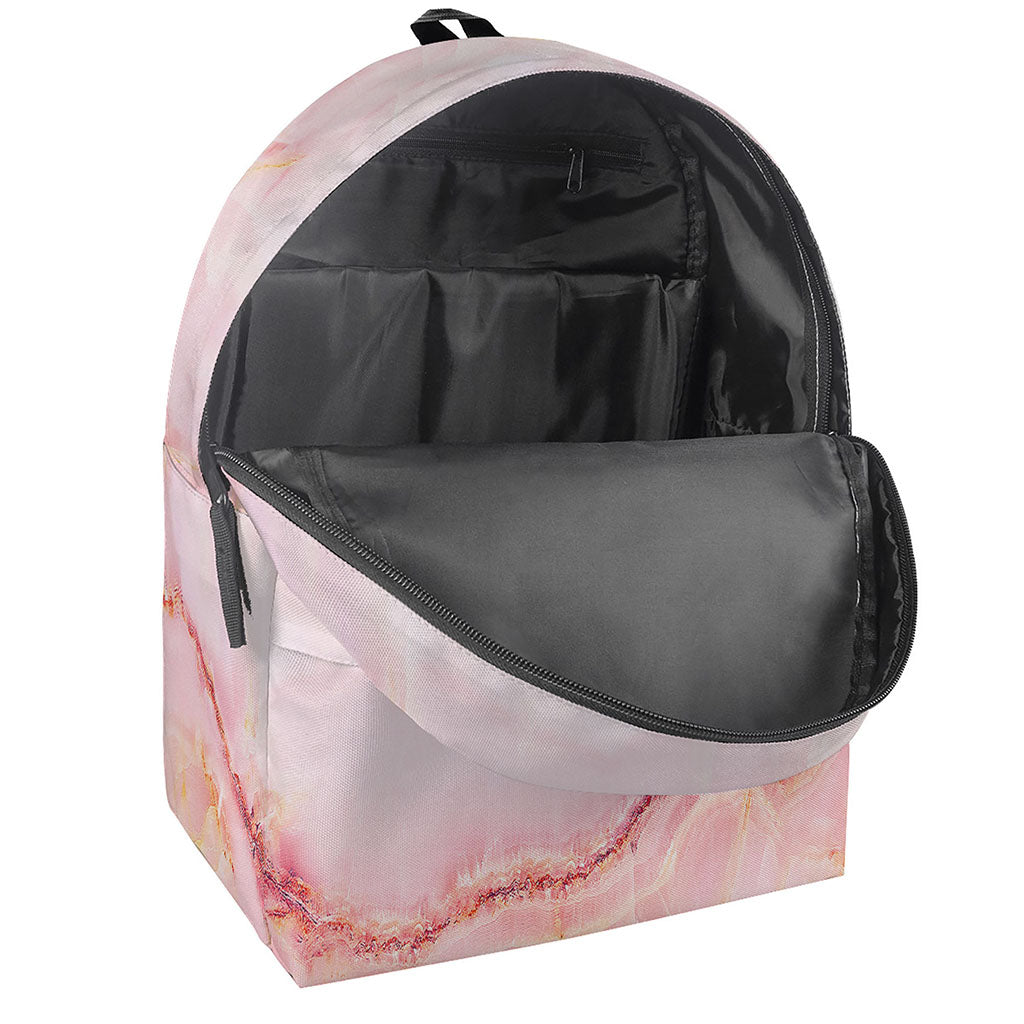 Pink Marble Print Backpack