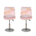 Pink Marble Print Bar Stool Covers