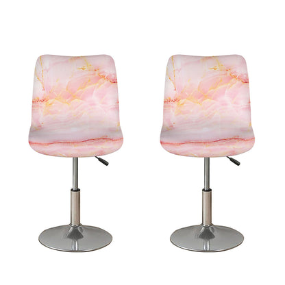 Pink Marble Print Bar Stool Covers