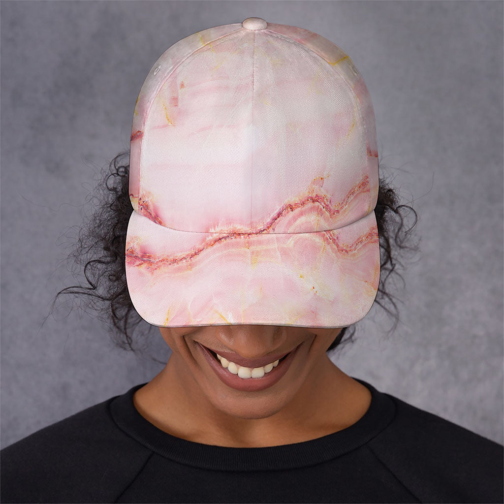 Pink Marble Print Baseball Cap