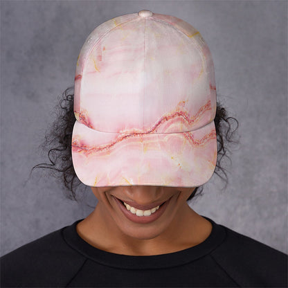 Pink Marble Print Baseball Cap