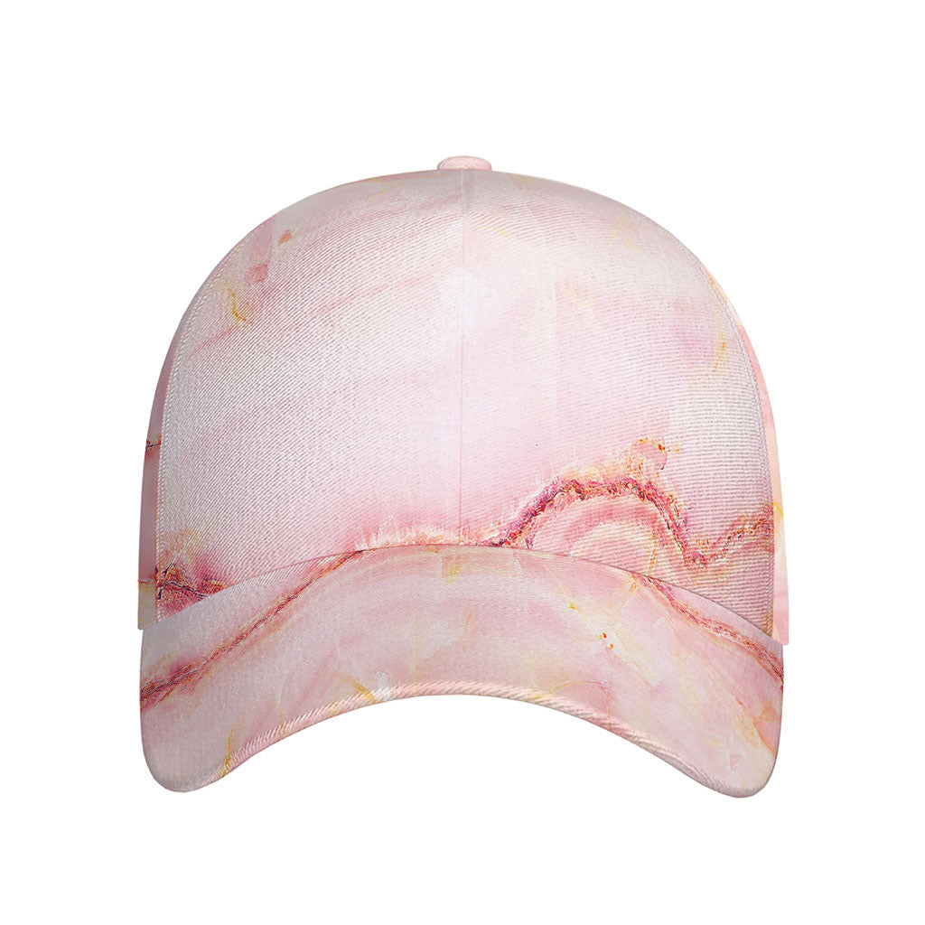 Pink Marble Print Baseball Cap
