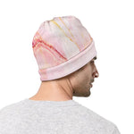 Pink Marble Print Beanie