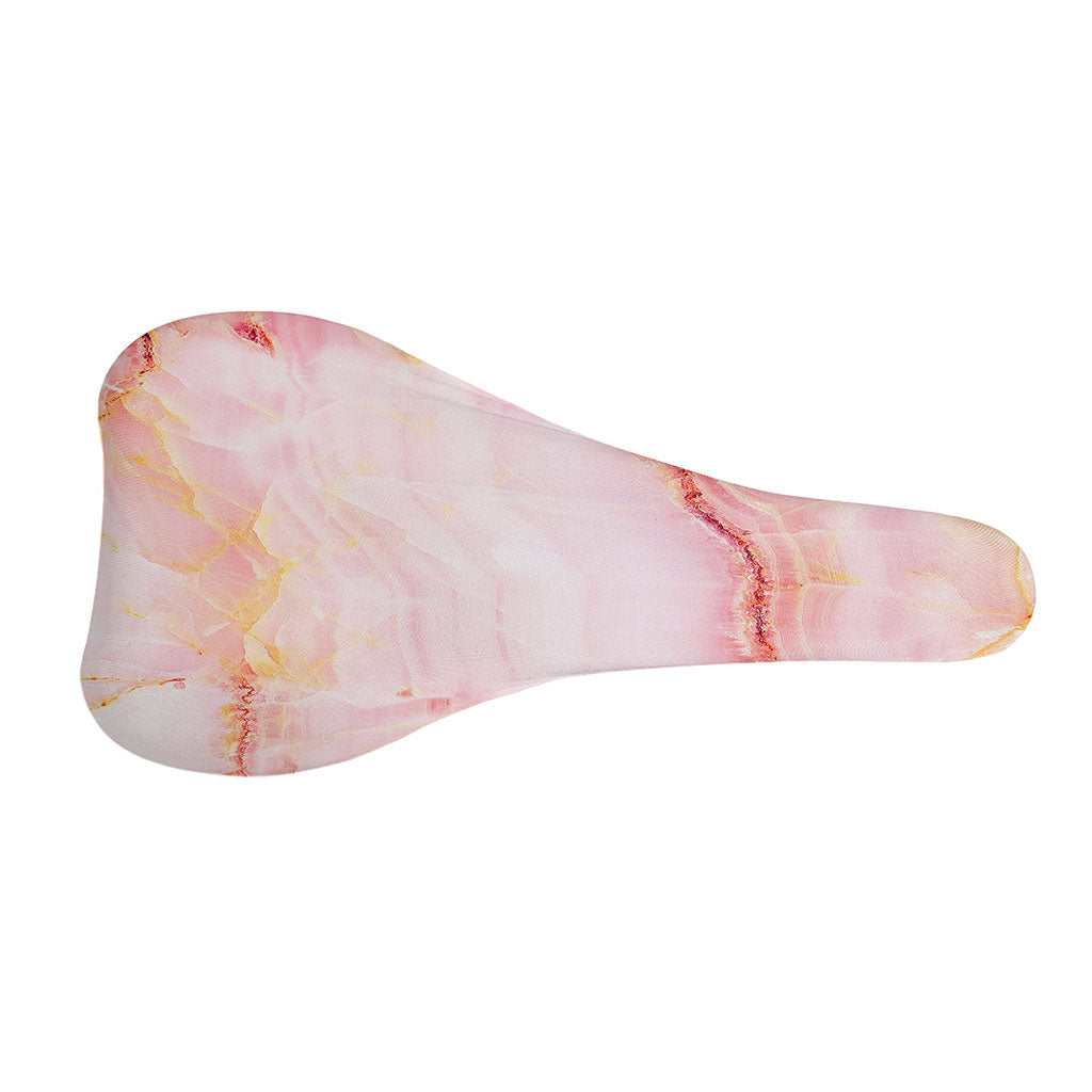 Pink Marble Print Bicycle Seat Cover