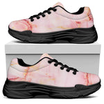 Pink Marble Print Black Chunky Shoes