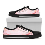 Pink Marble Print Black Low Top Sneakers