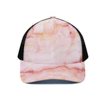 Pink Marble Print Black Mesh Trucker Cap