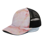 Pink Marble Print Black Mesh Trucker Cap