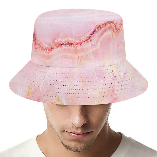 Pink Marble Print Bucket Hat