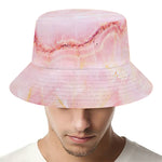 Pink Marble Print Bucket Hat