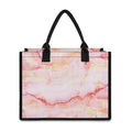 Pink Marble Print Canvas Tote Bag