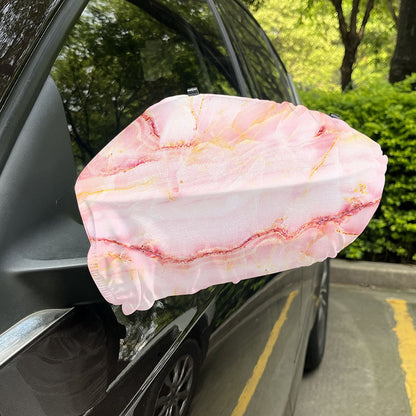 Pink Marble Print Car Side Mirror Covers