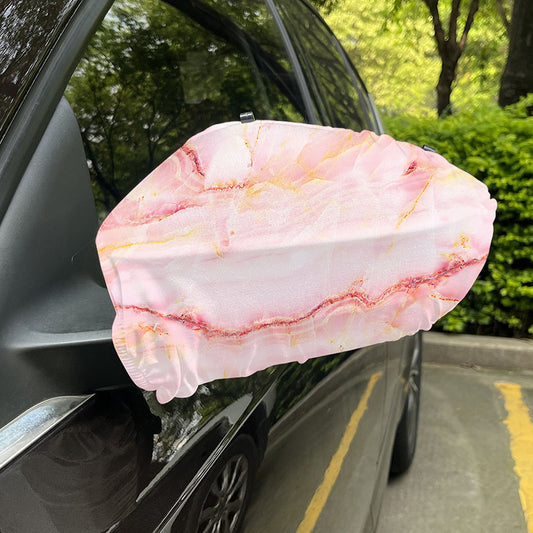 Pink Marble Print Car Side Mirror Covers