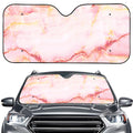 Pink Marble Print Car Windshield Sun Shade