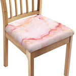 Pink Marble Print Chair Cushion Cover