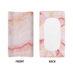 Pink Marble Print Changing Pad Cover