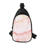 Pink Marble Print Chest Bag