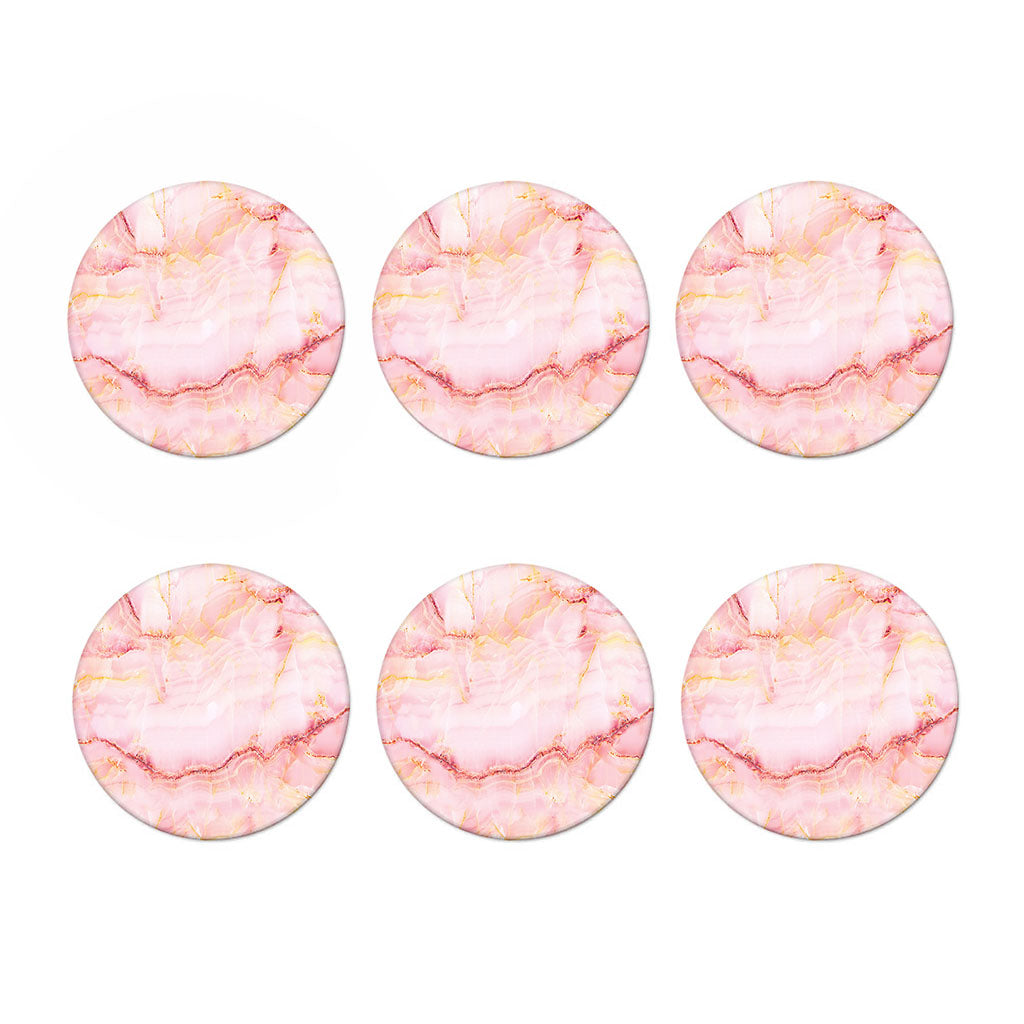Pink Marble Print Coaster Set