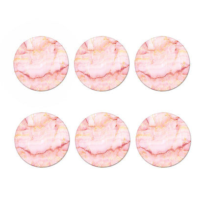 Pink Marble Print Coaster Set