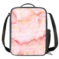 Pink Marble Print Crossbody Lunch Bag